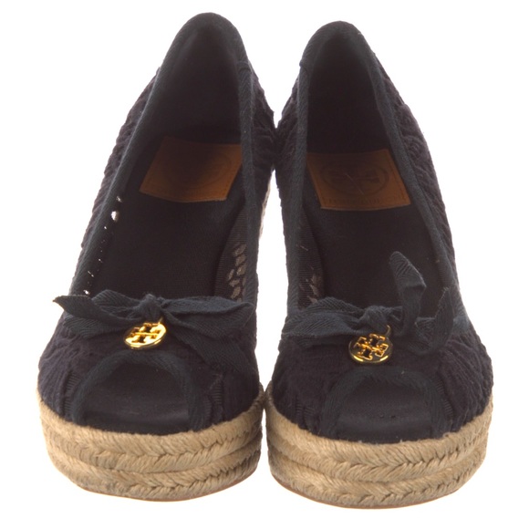 76. Tory Burch Espadrille Wedge Beautiful EUC - Picture 1 of 3